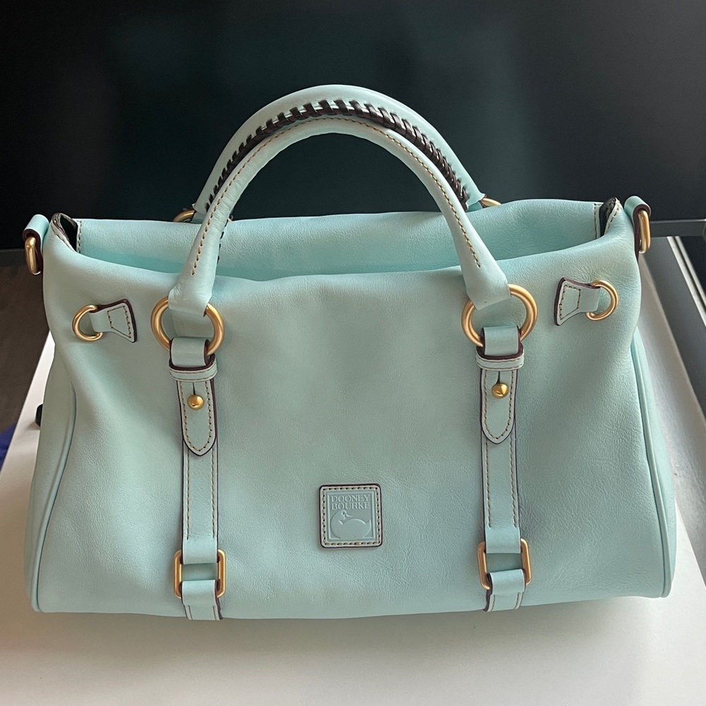Dooney & Bourke Florentine Large Satchel Leather Pale Blue